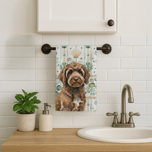 Load image into Gallery viewer, Brown Portuguese Water Dog Coastal Sea Glass Kitchen Towel