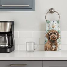 Load image into Gallery viewer, Brown Portuguese Water Dog Coastal Sea Glass Kitchen Towel