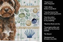 Load image into Gallery viewer, Brown Portuguese Water Dog Coastal Sea Glass Kitchen Towel