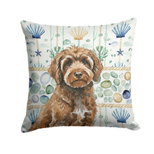 Load image into Gallery viewer, Brown Portuguese Water Dog Coastal Sea Glass Throw Pillow