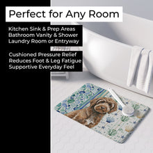 Load image into Gallery viewer, Brown Portuguese Water Dog Coastal Sea Glass Memory Foam Kitchen Mat
