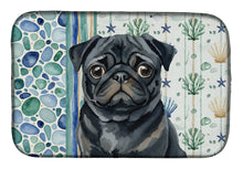 Load image into Gallery viewer, Black Pug Coastal Sea Glass Dish Drying Mat