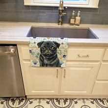 Load image into Gallery viewer, Black Pug Coastal Sea Glass Kitchen Towel
