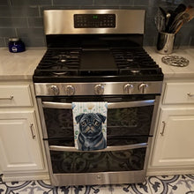 Load image into Gallery viewer, Black Pug Coastal Sea Glass Kitchen Towel