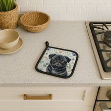 Load image into Gallery viewer, Black Pug Coastal Sea Glass Pair of Pot Holders
