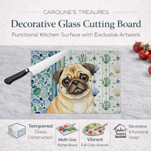 Load image into Gallery viewer, Fawn Pug Coastal Sea Glass Glass Cutting Board