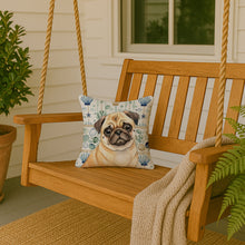 Load image into Gallery viewer, Fawn Pug Coastal Sea Glass Throw Pillow