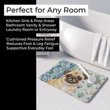 Load image into Gallery viewer, Fawn Pug Coastal Sea Glass Memory Foam Kitchen Mat
