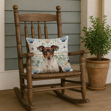 Load image into Gallery viewer, Chocolate and White Rat Terrier Coastal Sea Glass Throw Pillow