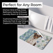 Load image into Gallery viewer, Chocolate and White Rat Terrier Coastal Sea Glass Memory Foam Kitchen Mat