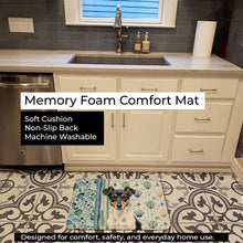 Load image into Gallery viewer, Tricolor Rat Terrier Coastal Sea Glass Memory Foam Kitchen Mat