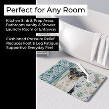 Load image into Gallery viewer, Tricolor Rat Terrier Coastal Sea Glass Memory Foam Kitchen Mat