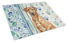 Load image into Gallery viewer, Rhodesian Ridgeback Coastal Sea Glass Glass Cutting Board