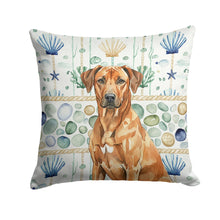 Load image into Gallery viewer, Rhodesian Ridgeback Coastal Sea Glass Throw Pillow