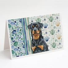 Load image into Gallery viewer, Rottweiler Coastal Sea Glass Greeting Cards Pack of 8