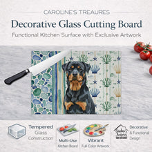 Load image into Gallery viewer, Rottweiler Coastal Sea Glass Glass Cutting Board