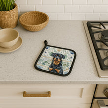 Load image into Gallery viewer, Rottweiler Coastal Sea Glass Pair of Pot Holders