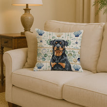 Load image into Gallery viewer, Rottweiler Coastal Sea Glass Throw Pillow