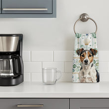 Load image into Gallery viewer, Tricolor Russell Terrier Coastal Sea Glass Kitchen Towel