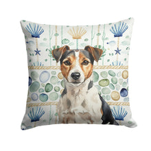 Load image into Gallery viewer, Tricolor Russell Terrier Coastal Sea Glass Throw Pillow