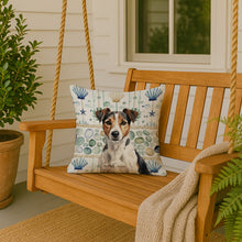 Load image into Gallery viewer, Tricolor Russell Terrier Coastal Sea Glass Throw Pillow