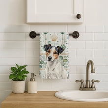 Load image into Gallery viewer, White with Black Markings Russell Terrier Coastal Sea Glass Kitchen Towel