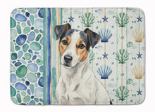 Load image into Gallery viewer, White with Black Markings Russell Terrier Coastal Sea Glass Memory Foam Kitchen Mat
