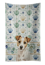 Load image into Gallery viewer, White with Tan Markings Russell Terrier Coastal Sea Glass Kitchen Towel