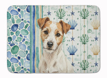 Load image into Gallery viewer, White with Tan Markings Russell Terrier Coastal Sea Glass Memory Foam Kitchen Mat