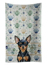 Load image into Gallery viewer, Black and Tan Russian Toy Coastal Sea Glass Kitchen Towel