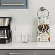 Load image into Gallery viewer, Brindle and White Saint Bernard Coastal Sea Glass Kitchen Towel