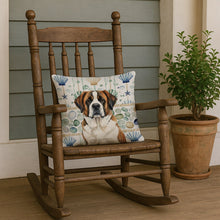 Load image into Gallery viewer, Brindle and White Saint Bernard Coastal Sea Glass Throw Pillow