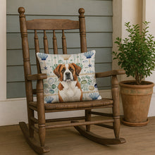 Load image into Gallery viewer, Brown and White Saint Bernard Coastal Sea Glass Throw Pillow