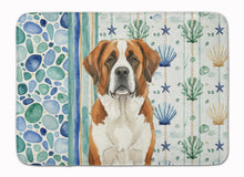 Load image into Gallery viewer, Brown and White Saint Bernard Coastal Sea Glass Memory Foam Kitchen Mat