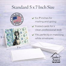 Load image into Gallery viewer, Black and Tan Saluki Coastal Sea Glass Greeting Cards Pack of 8