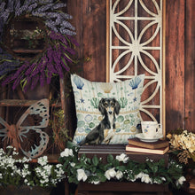 Load image into Gallery viewer, Black and Tan Saluki Coastal Sea Glass Throw Pillow