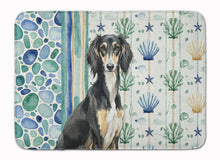 Load image into Gallery viewer, Black and Tan Saluki Coastal Sea Glass Memory Foam Kitchen Mat