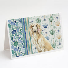 Load image into Gallery viewer, Cream Saluki Coastal Sea Glass Greeting Cards Pack of 8