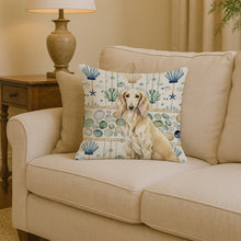 Load image into Gallery viewer, Cream Saluki Coastal Sea Glass Throw Pillow
