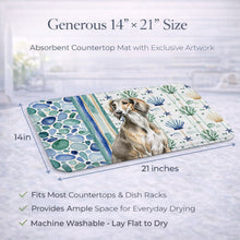 Load image into Gallery viewer, Grizzle Saluki Coastal Sea Glass Dish Drying Mat