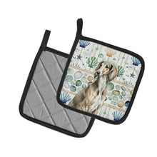 Load image into Gallery viewer, Grizzle Saluki Coastal Sea Glass Pair of Pot Holders