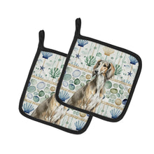 Load image into Gallery viewer, Grizzle Saluki Coastal Sea Glass Pair of Pot Holders