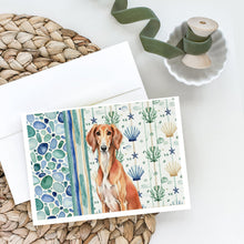 Load image into Gallery viewer, Red Saluki Coastal Sea Glass Greeting Cards Pack of 8