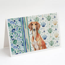 Load image into Gallery viewer, Red Saluki Coastal Sea Glass Greeting Cards Pack of 8
