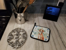 Load image into Gallery viewer, Red Saluki Coastal Sea Glass Pair of Pot Holders