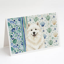 Load image into Gallery viewer, Cream Samoyed Coastal Sea Glass Greeting Cards Pack of 8