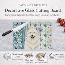 Load image into Gallery viewer, Cream Samoyed Coastal Sea Glass Glass Cutting Board