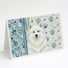 Load image into Gallery viewer, White Samoyed Coastal Sea Glass Greeting Cards Pack of 8