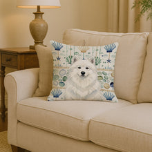 Load image into Gallery viewer, White Samoyed Coastal Sea Glass Throw Pillow