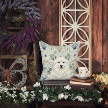 Load image into Gallery viewer, White Samoyed Coastal Sea Glass Throw Pillow